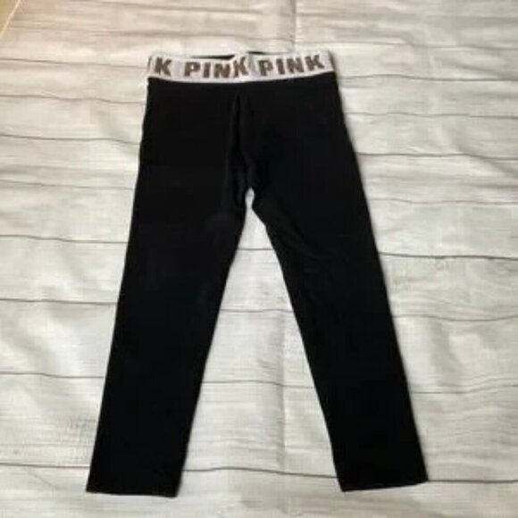 🩷 PINK Victoria’s Secret Bling Leggings Black White and Gold Sequins Medium - Picture 2 of 11